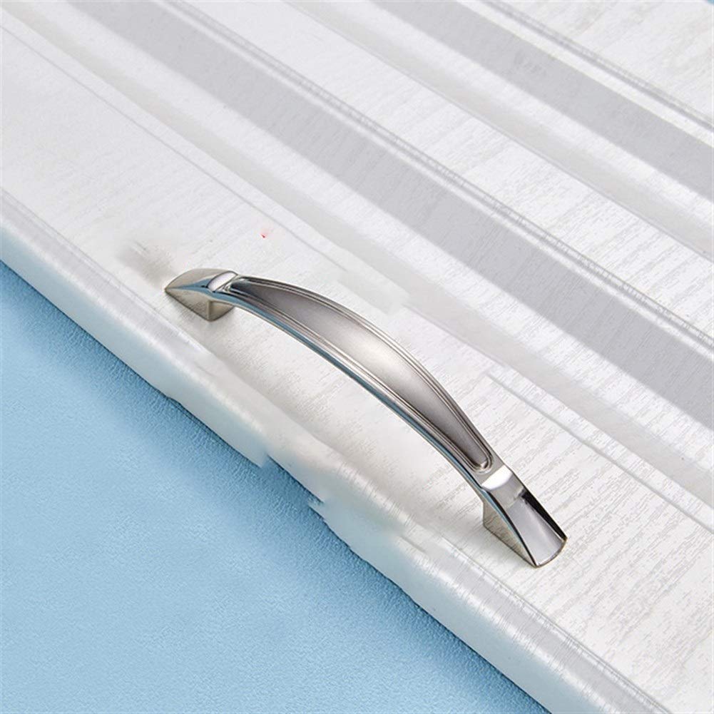 Geeyu ZHaonan-Cabinet Handles Silver Cupboard Door Wardrobe Pulls, Vintage Bronze Handles, Kitchen Cabinet Handles, Solid Drawer Knobs,Furniture Handle,Cabinet Hardware (Color : Silver 96mm)