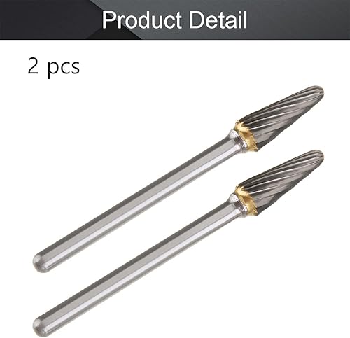 Vista 40 de Utoolmart Limas rotativas de carburo de tungsteno de 0.118 in, vástago de 0.118 in, herramienta de rebabas rotativas de forma cilíndrica dentada
