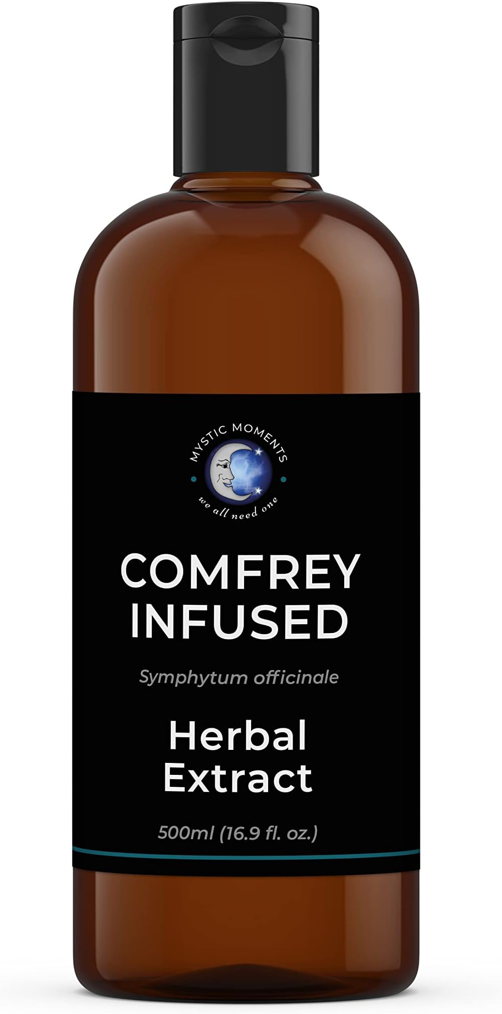 Mystic Moments | Comfrey Infused Herbal Oil | Symphytum Officinale | Skin Cell Regeneration & Injury Support | Natural Herbal Remedy for Eczema, Scars & Muscle Strains | 500ml