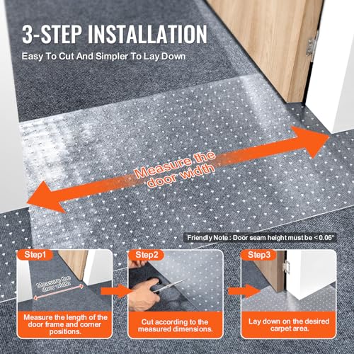 VEVOR Carpet Protector for Pets 2 Pack, 15" x 4' Scratch-Proof Cat Carpet Protector for Doorway, Anti-Slip Cat Scratch Mat, Easy to Cut Plastic Scratch Stopper by VEVOR - Image 5