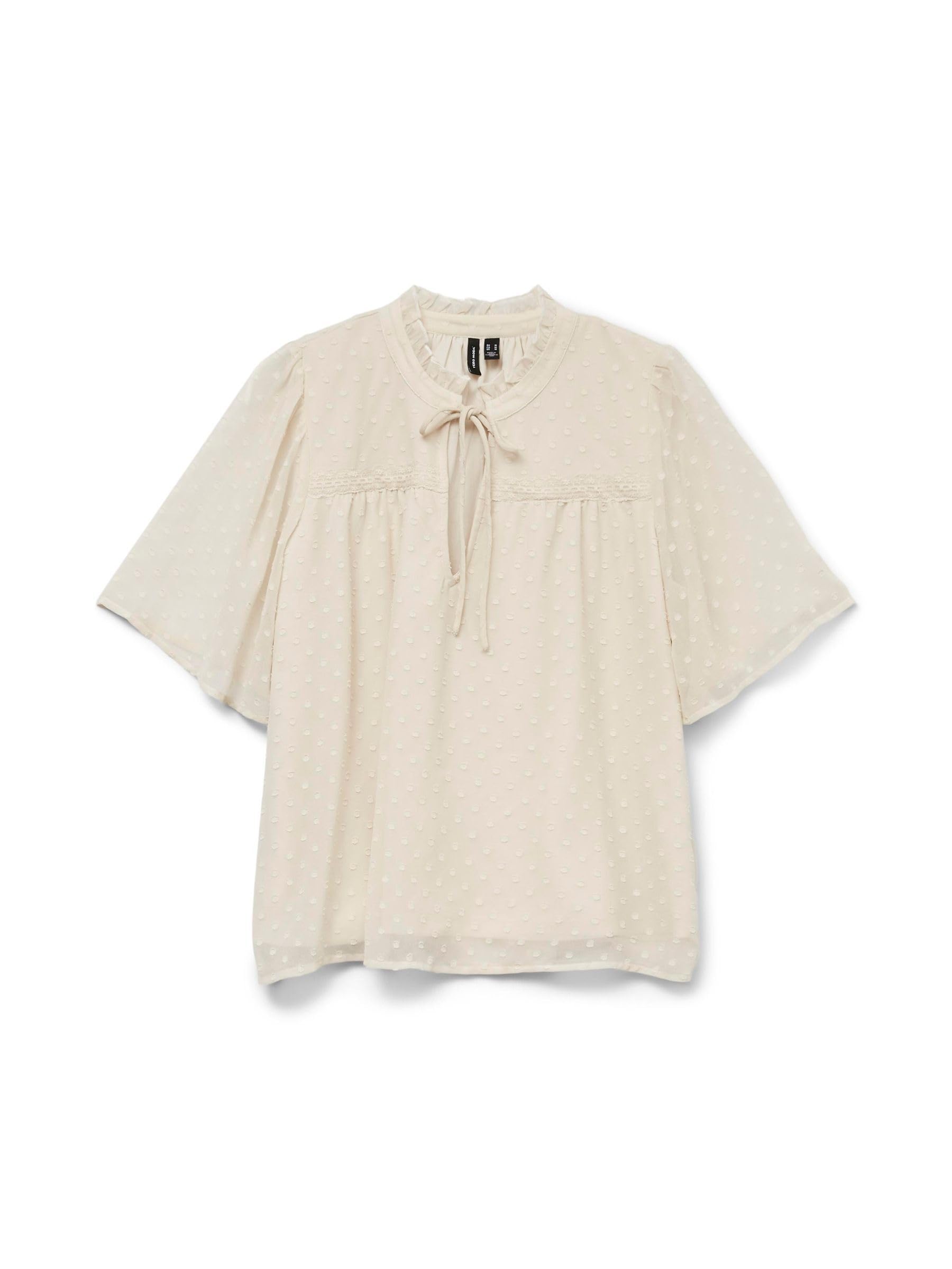 Vero Moda Female Blouse VMLEAH Top, Pumice Stone, M