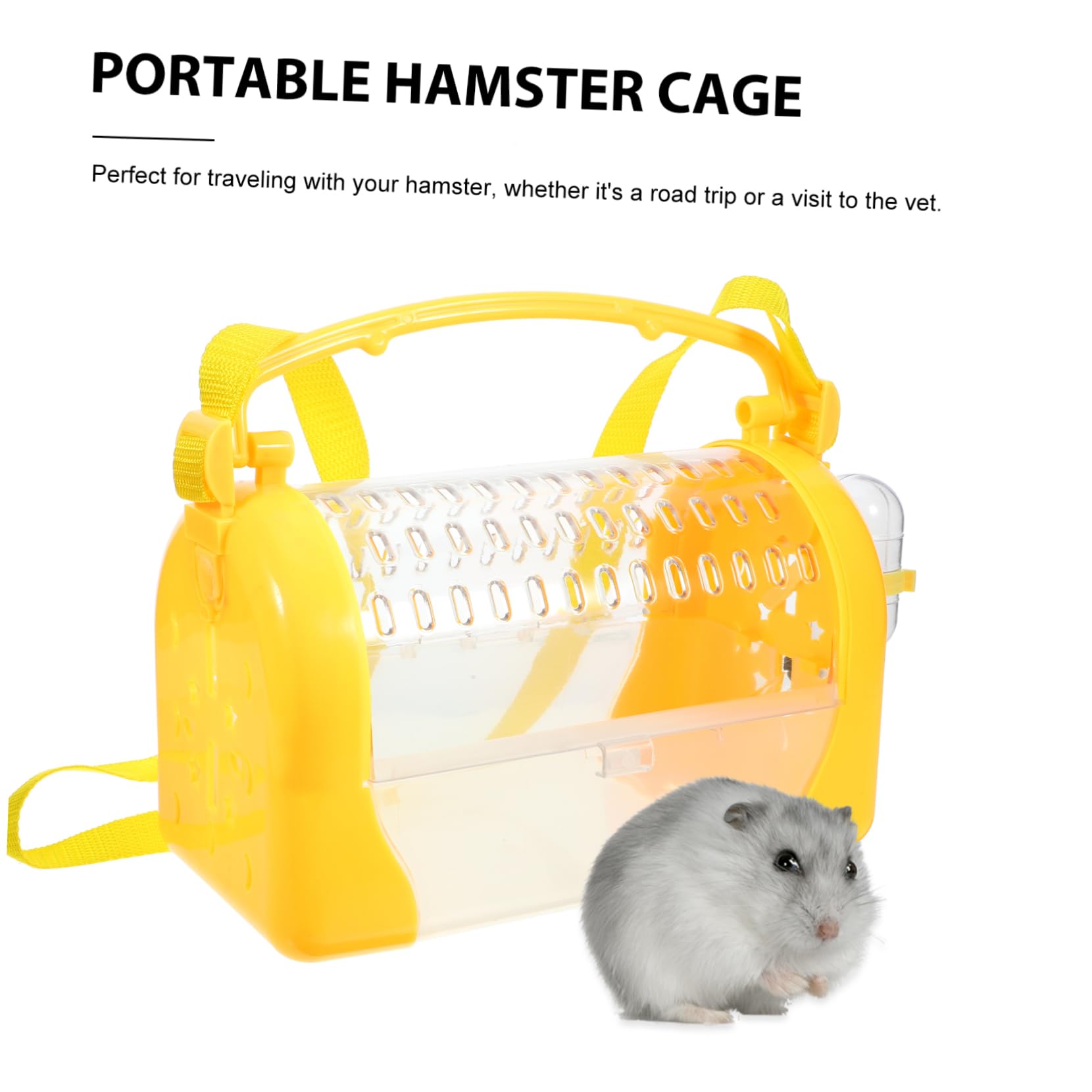 Hohopeti Portable Hamster Cage Travel Carrier for Small Animals with Food and Water Bowl Lightweight Design for Outdoor Use for Hamsters Mice and Ferrets