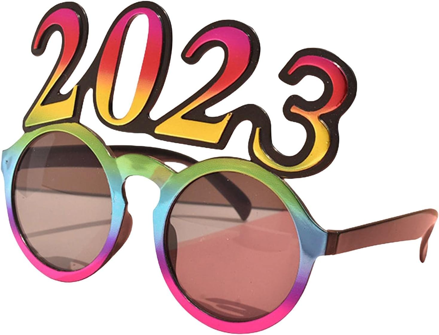 predolo 2023 Marco de Gafas Eve Party Supplies Photo Prop Decoraciones año Nuevo Gafas para celebración Adultos Niños, Colorful
