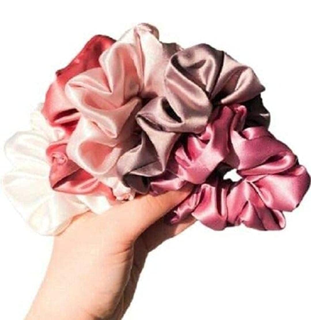 Snowpearl 6 - Pieces Korean Style Pearl Barrettes Women's Set Hairpin Korean Style Hair Clip and 02 Pieces Multicolor Satin Hair Scrunchies, Ponytail Holder 2