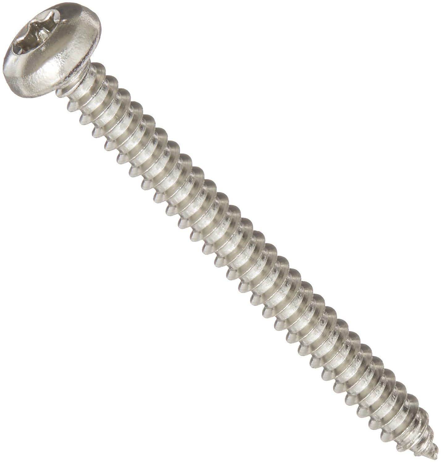 Small Parts 1032ABTP188 18-8 Stainless Steel Sheet Metal Screw, Plain Finish, Pan Head, Star Drive, Type AB, #10-16 Thread Size, 2" Length (Pack of 10)