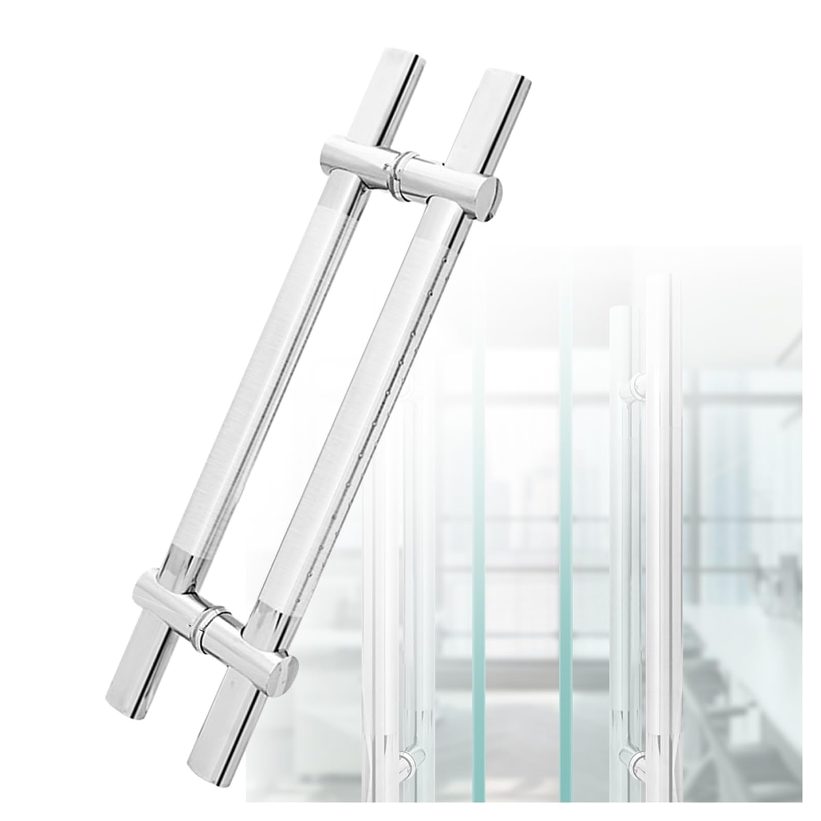 Poignée de porte de douche en verre et poignée à pousser pour centre commercial