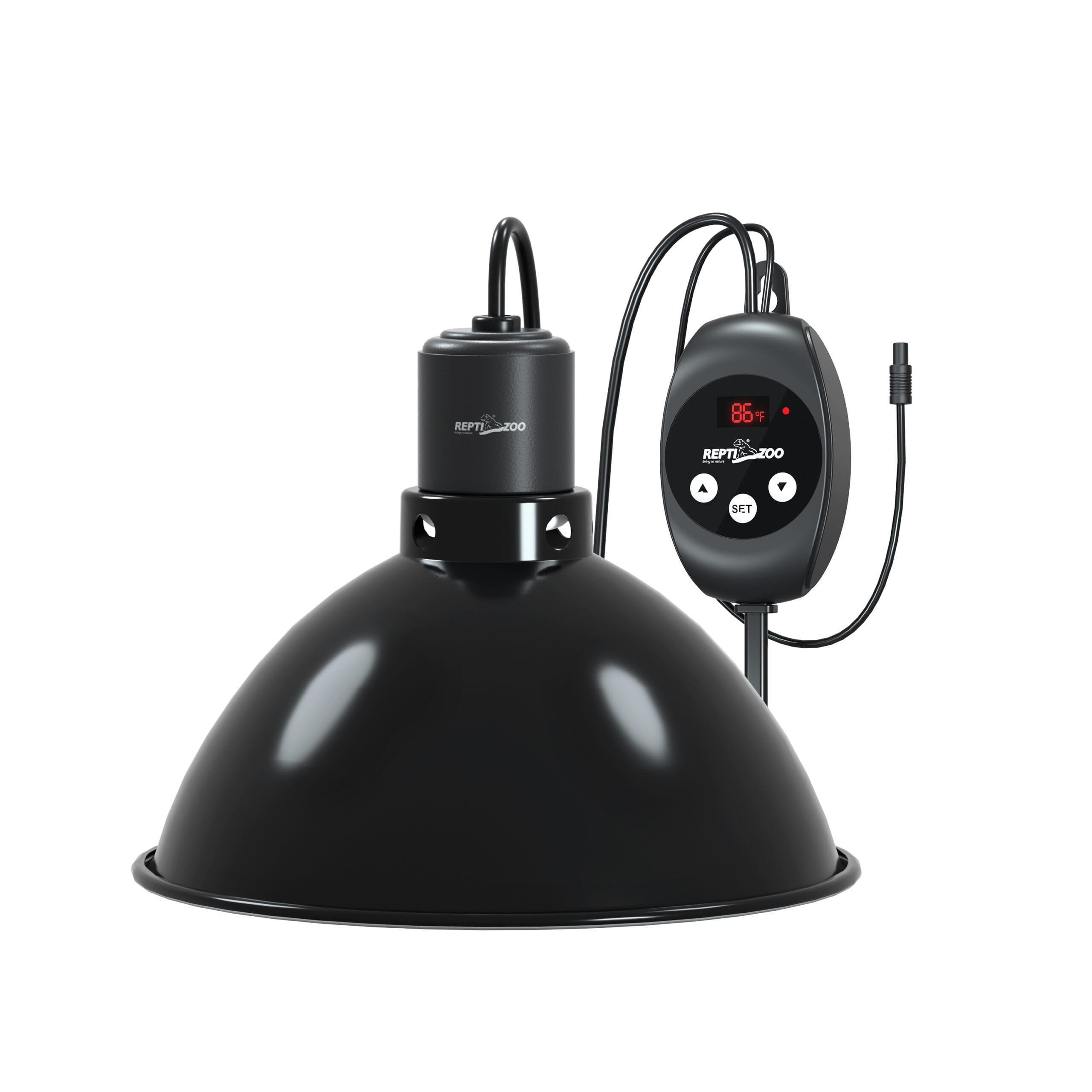 REPTI Zoo Deep Dome Reptile Lamp Fixture with Dimming Thermostat Max 150W | Temperature Controlled Heat & UVB Light Holder | Ceramic Socket-picture-14