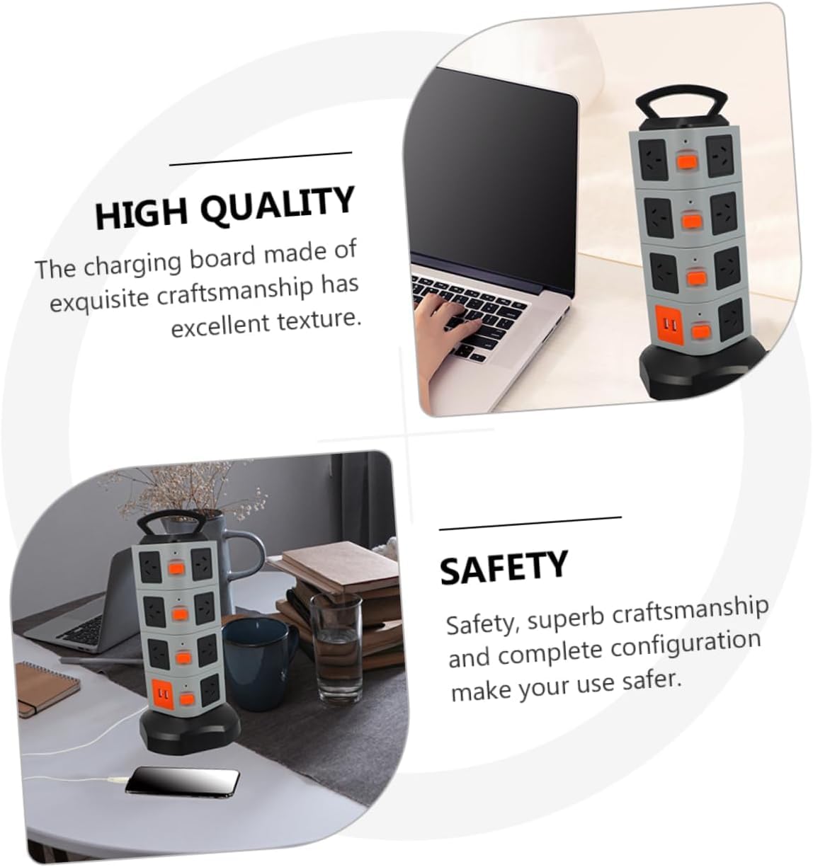 Multipresa con Protezione da Sovratensione, Dotata di 15 Prese E 2 Porte USB, Design Robusto per Dispositivi Elettronici Ed Elettrodomestici - Ideale per Casa, Ufficio E Gaming.