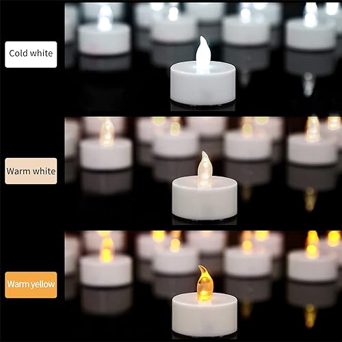 Miniatura 2 de Velas de té sin llama, funcionan con pilas, velas LED con pilas, velas falsas parpadeantes para boda, fiesta, cumpleaños, decoración del hogar,