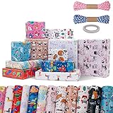 🐹【Calidad Superior】 Papel de regalo 100% reciclable, de gran calidad y ecológico. El papel tiene buena tenacidad y no es fácil de rasgar.