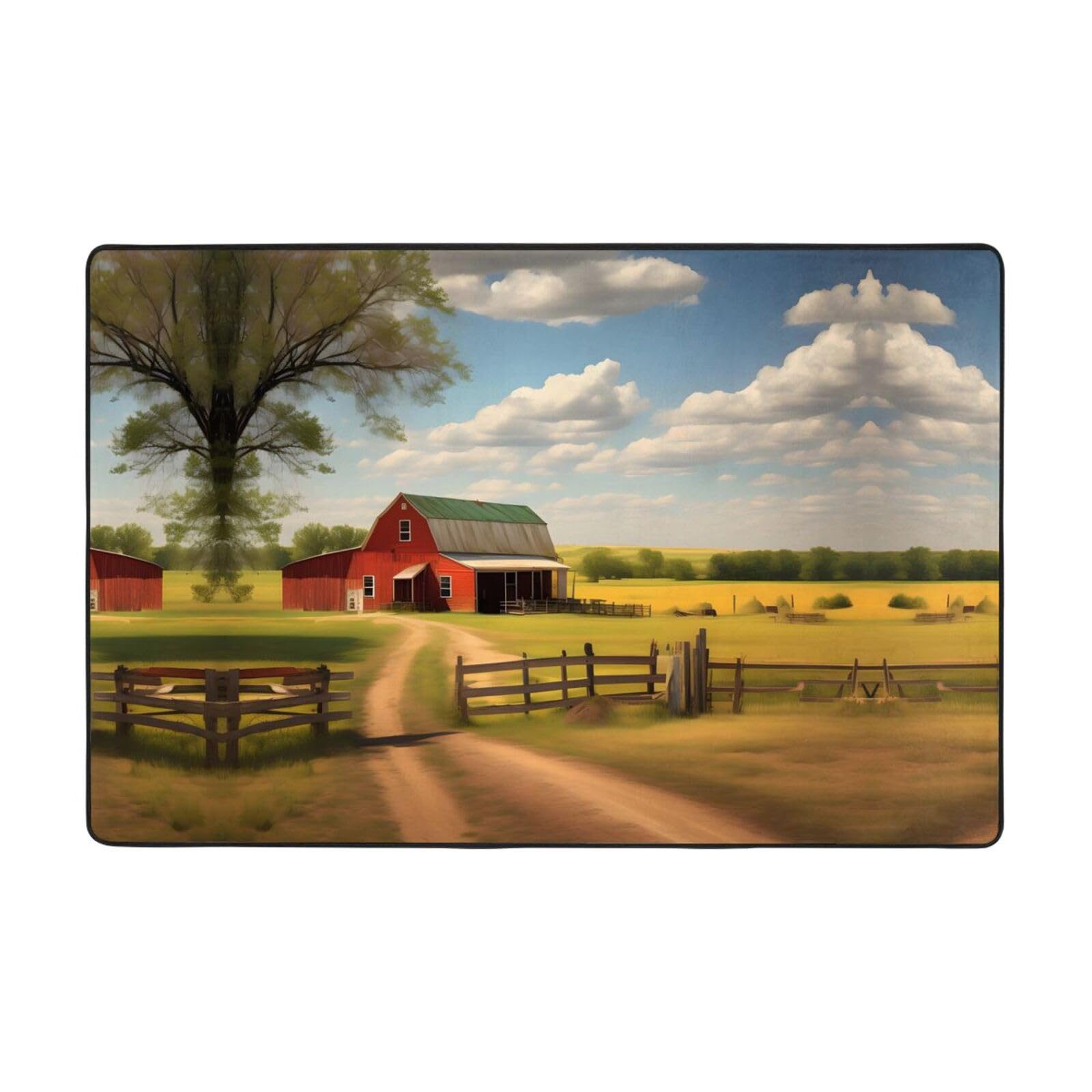 Tapis de sol en flanelle HYTTER Ranch View 182x121 cm doux et absorbant