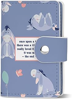 Eeyore Gift Eeyore Leather Credit Card Holder Once Upon A Time There Was A Girl Who Really Loved Eeyore Wallet Organizer Case with 26 Card Slots (Once-Card Holder)