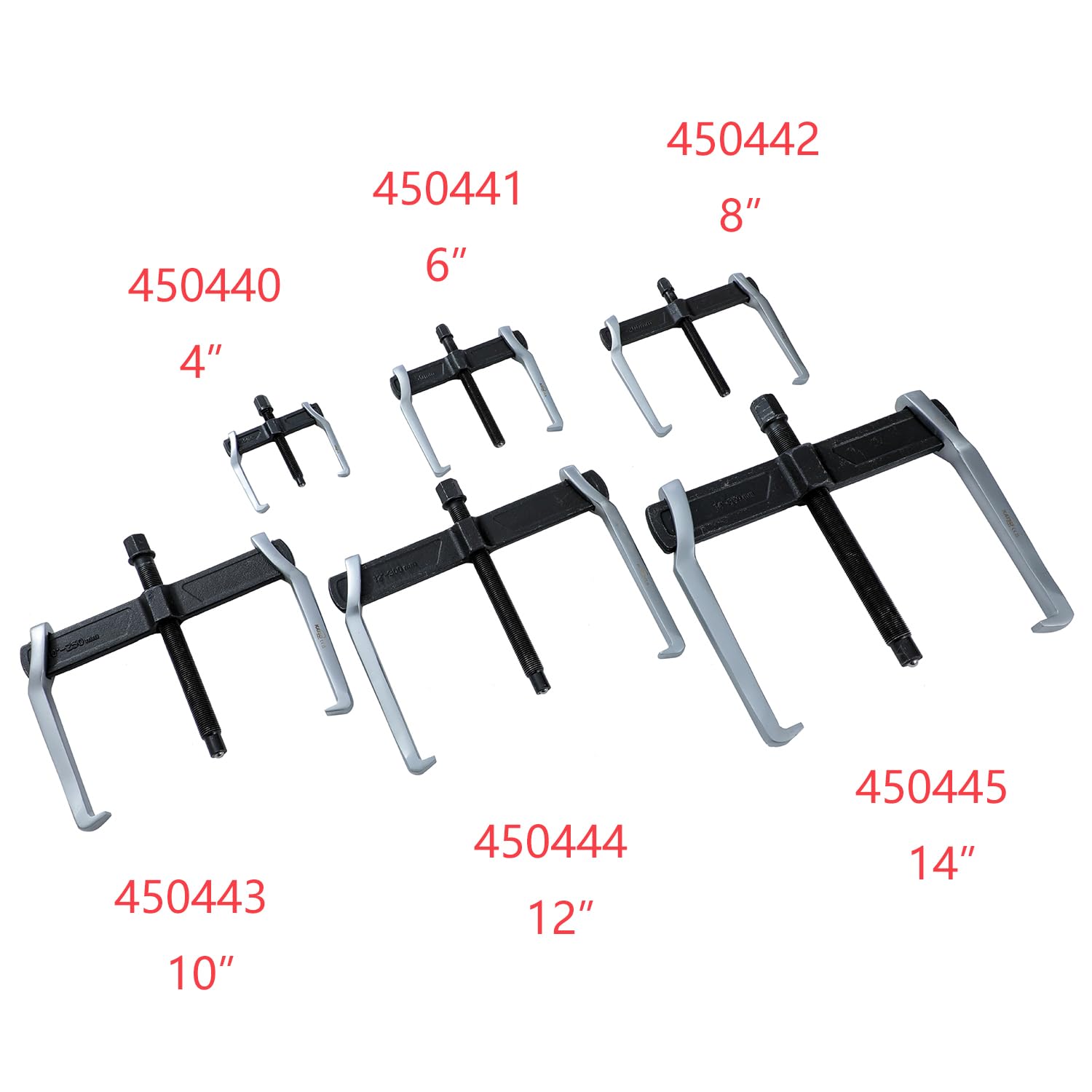 KATSU Tools Extractor de Rodamientos de 2 Garras 8", CR-V, Ajustable, Herramienta de Extracción de Poleas, Volantes, Rodamientos para Coche y Moto
