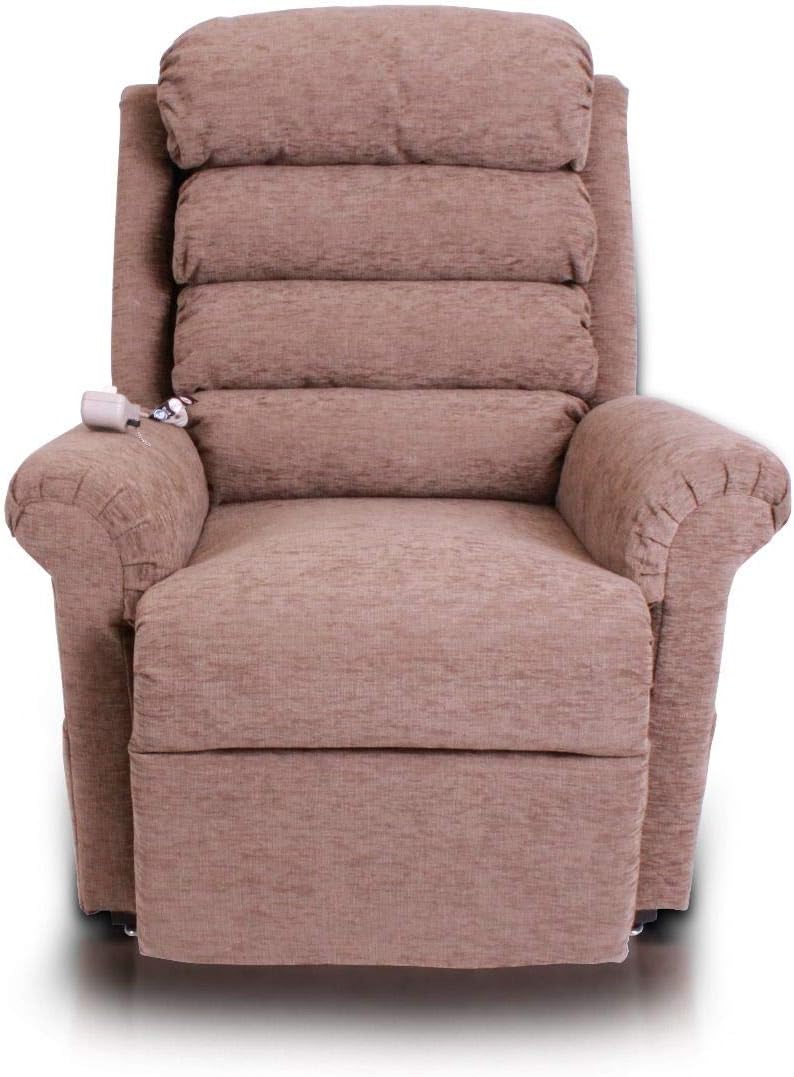 Pride Mobility 670 Chairbed Dual Motor Lift Chair – Electric Riser Recliner Armchair – Four Cushion Waterfall Back – w/Remote Control (Burgundy)