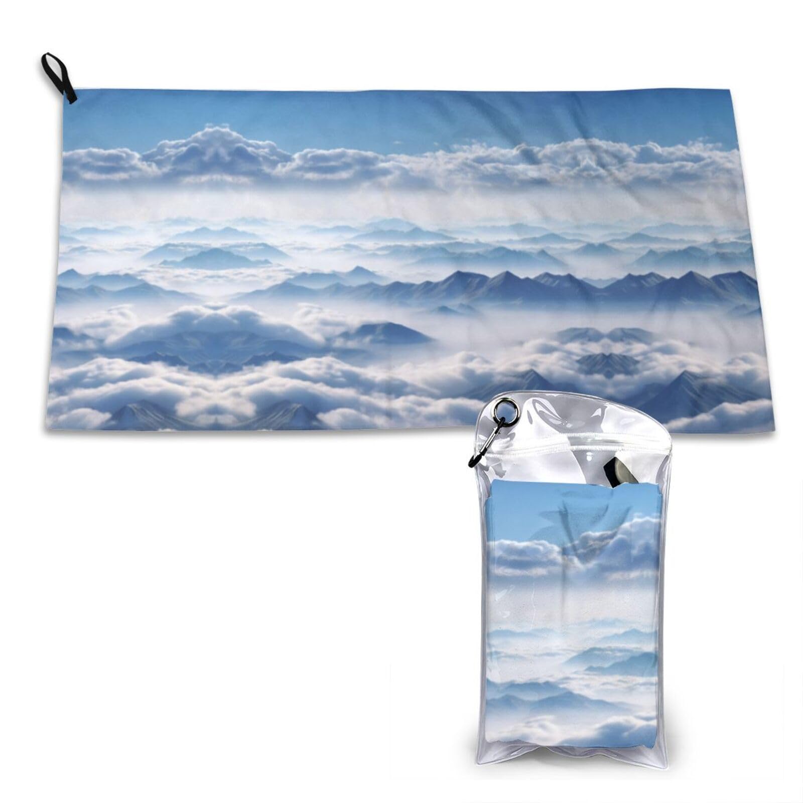 WXWJSHMGC Landscape With Mountains And Clouds Print Cooling Towel, Gym Towel,Cooling Towels For Neck, Soft Breathable Travel Cool Towel,Sports Towels For Gym,Camping