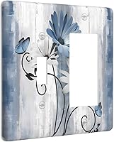 Vista 23 de Cubierta decorativa para interruptor de luz dúplex de 1 banda, placa frontal eléctrica, placa de receptáculo para baño, cocina, decoración del hogar