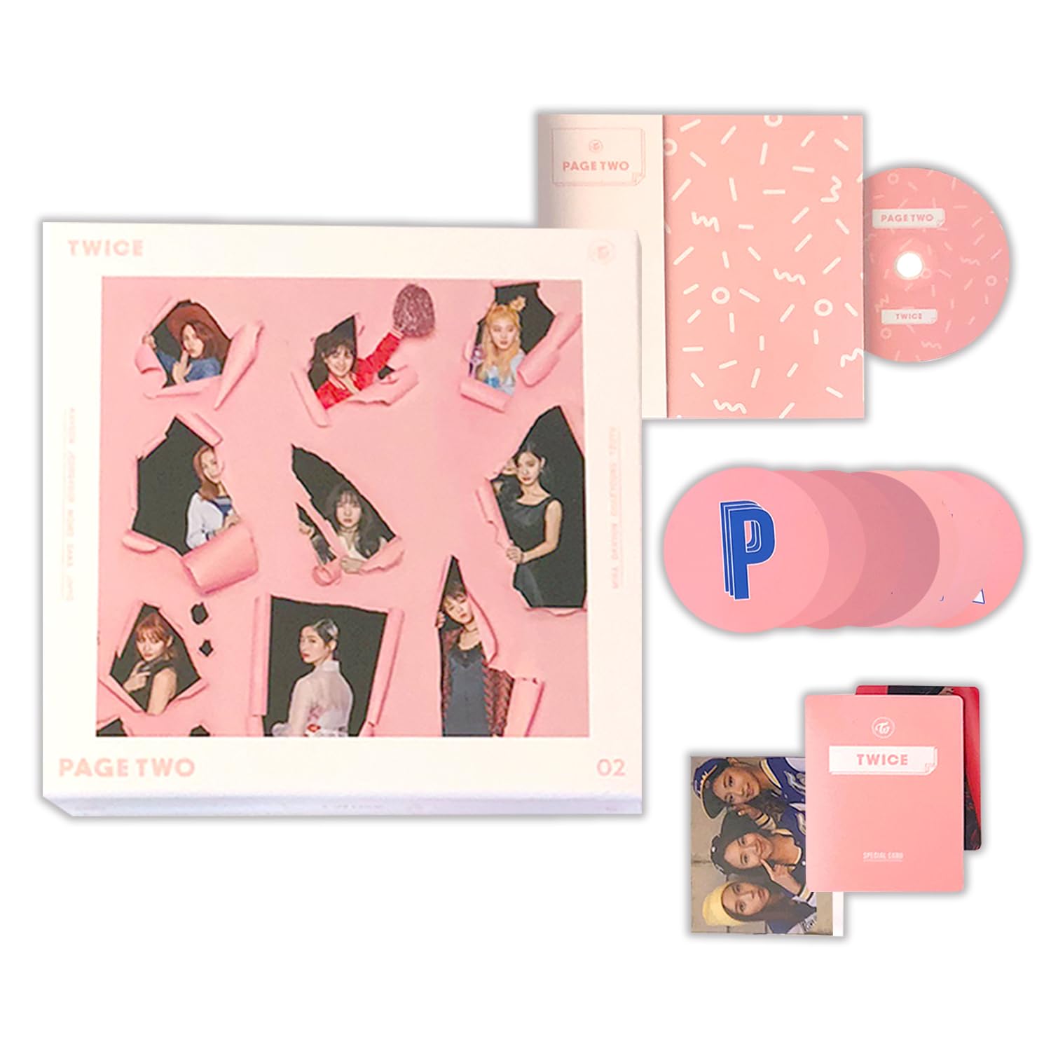 TWICE - 2nd Mini Album [PAGE TWO] (PINK Ver.) CD-R + Photobook +