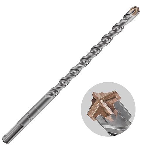Miniatura 41 de Broca para hormigón, 3 piezas de 1/2 "x 10"-8" Material de carburo de doble rosca de tipo cruzado adecuado para hormigón, ladrillo, paredes