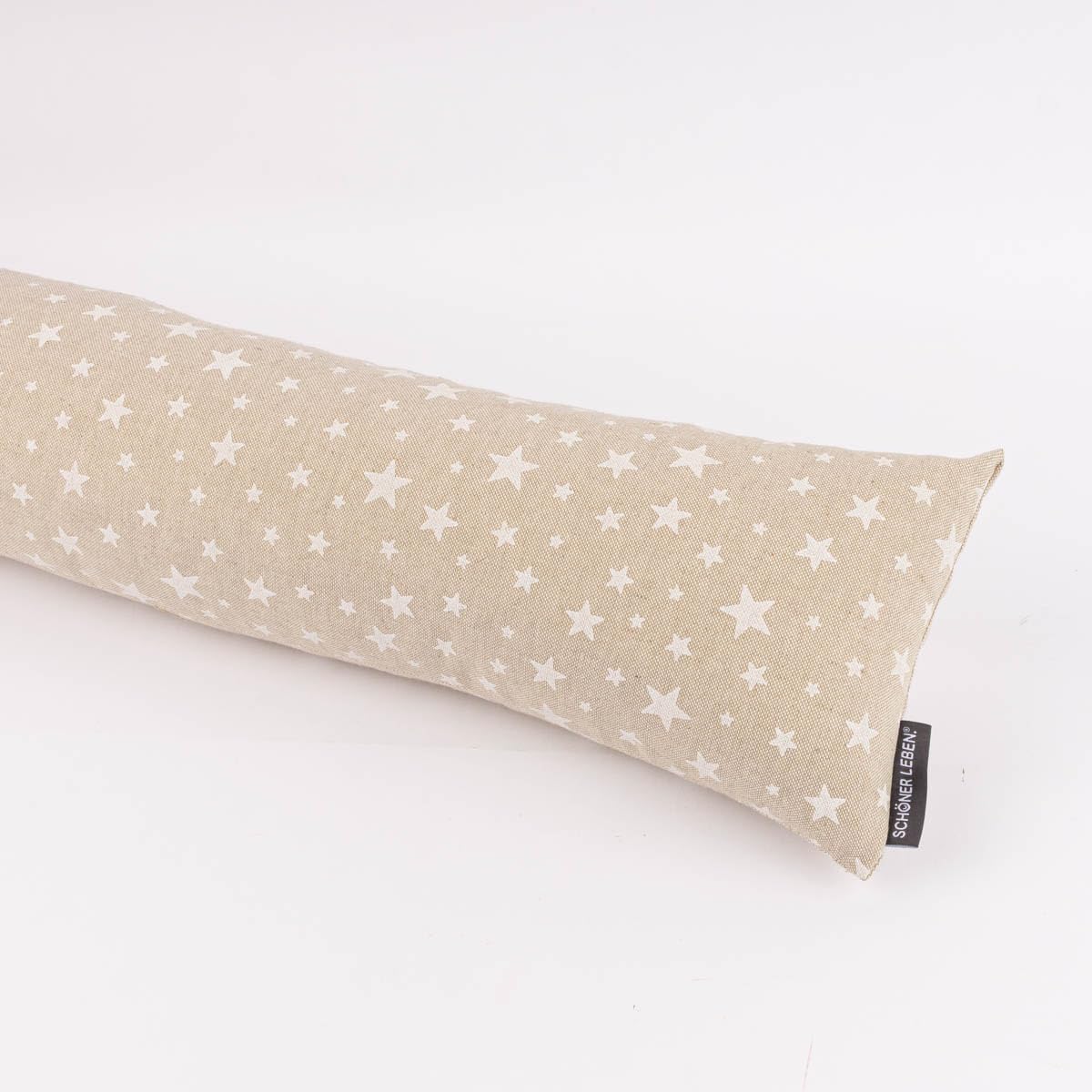 SCHÖNER LEBEN. Paraspifferi Basic Star, effetto lino, colore bianco, diverse misure, 100 cm di lunghezza
