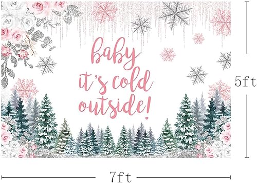 Miniatura 9 de MEHOFOND Telón de fondo de invierno con diseño de copo de nieve para baby shower de bebé de 7 x 5 pies para niño, color azul del país de las