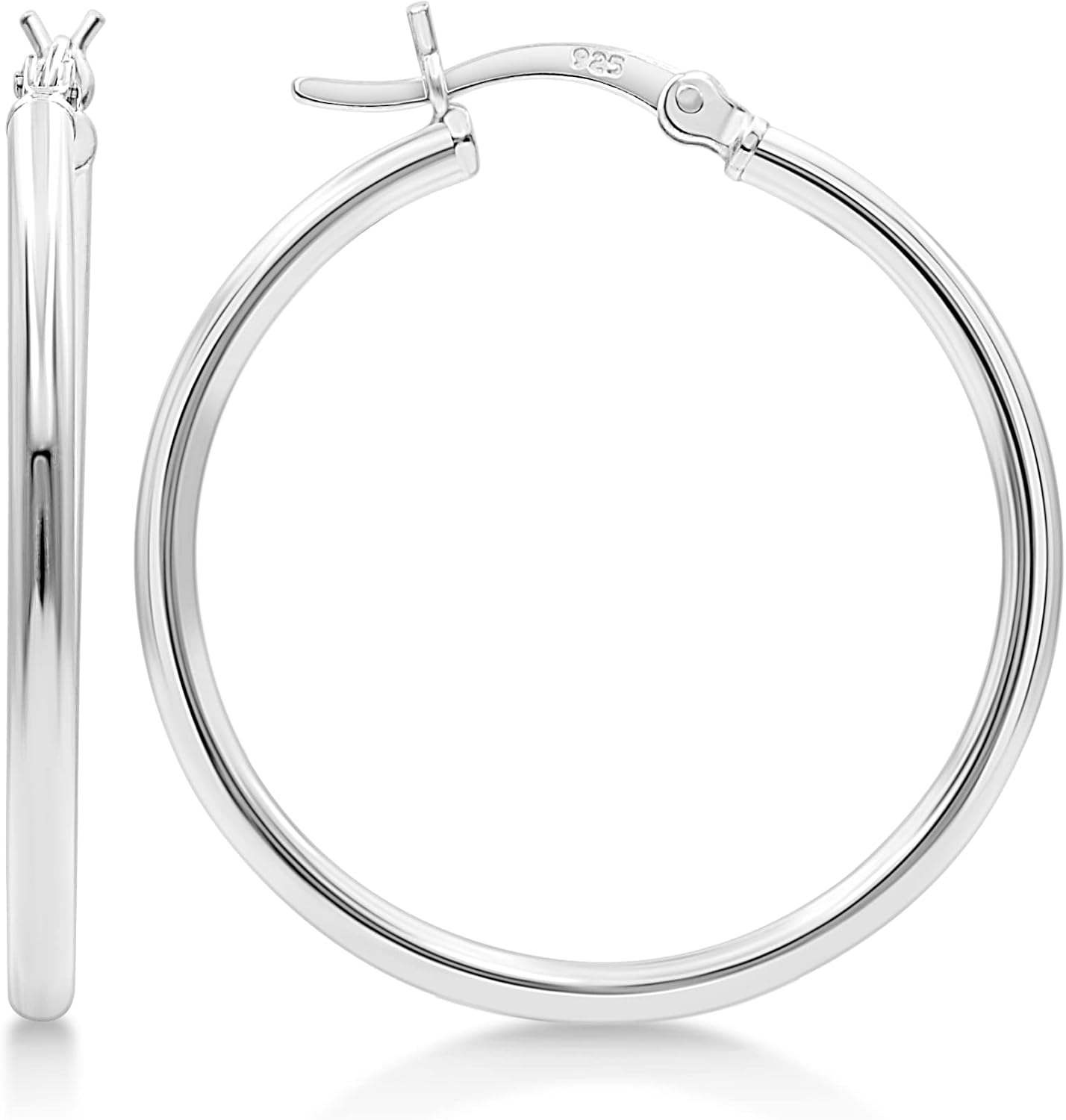 Kezef 2mm 925 Sterling Silver Hoop Earrings for Women| Hypoallergenic Lightweight