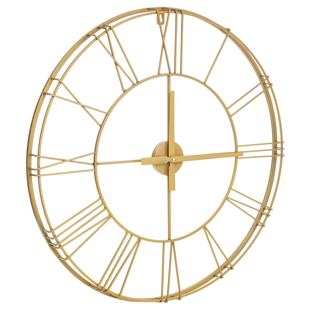 Horloge vintage 3D dorée pour décorer un salon industriel ou une salle à manger
