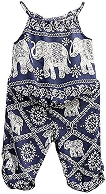 2Pcs/Set Kids Baby Girls Jumpsuit Romper, Elephant Straps Tops+Harem Pants Outfit