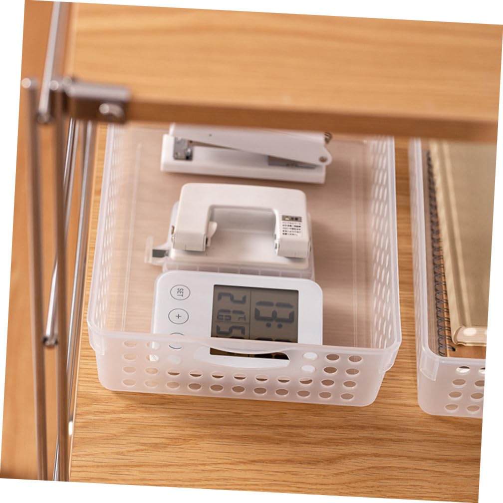 NUOBESTY 3pièces Panier De Rangement Plastique Creux Pour Documents Organisateur De Bureau Et Maison Blanc
