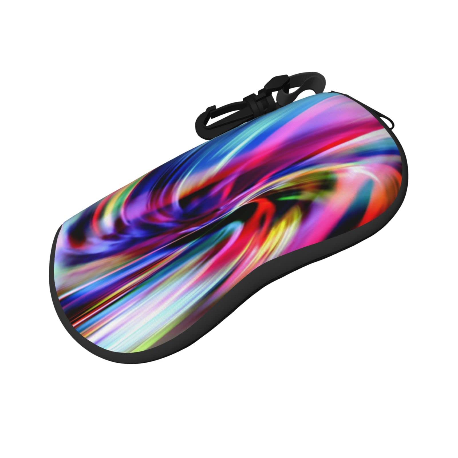 ASEELO Glasses Case Colorful Tie Dye Eyeglass Case Soft Sunglasses Case Neoprene Zipper Glasses Pouch for Women Men