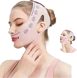 ASTTRO SHOPP Máscara de dormir redutor de queixo duplo, máscara facial emagrecedora em forma de V, máscara facial reutilizável - faixa antienvelhecimento e antirrugas