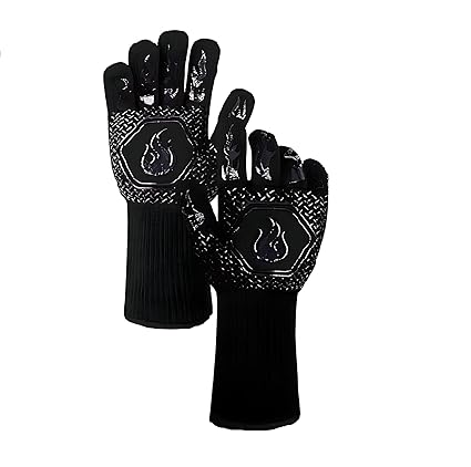 Peng Essentials BBQ Grill Gloves - Heat-Resistant Cooking Gloves for Grilling, Baking, and Smoking, Non-Slip, Durable, and Comfortable Design (Set of 2)