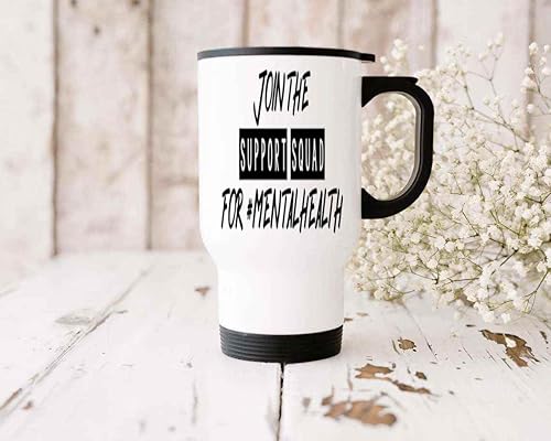 Miniatura 4 de Funny Gift Mental Health Supporter's Gift, Father's Day Surprise - Awareness Lime Green Ribbon, Everyone on 14 Oz White Stainless Steel Travel Mug