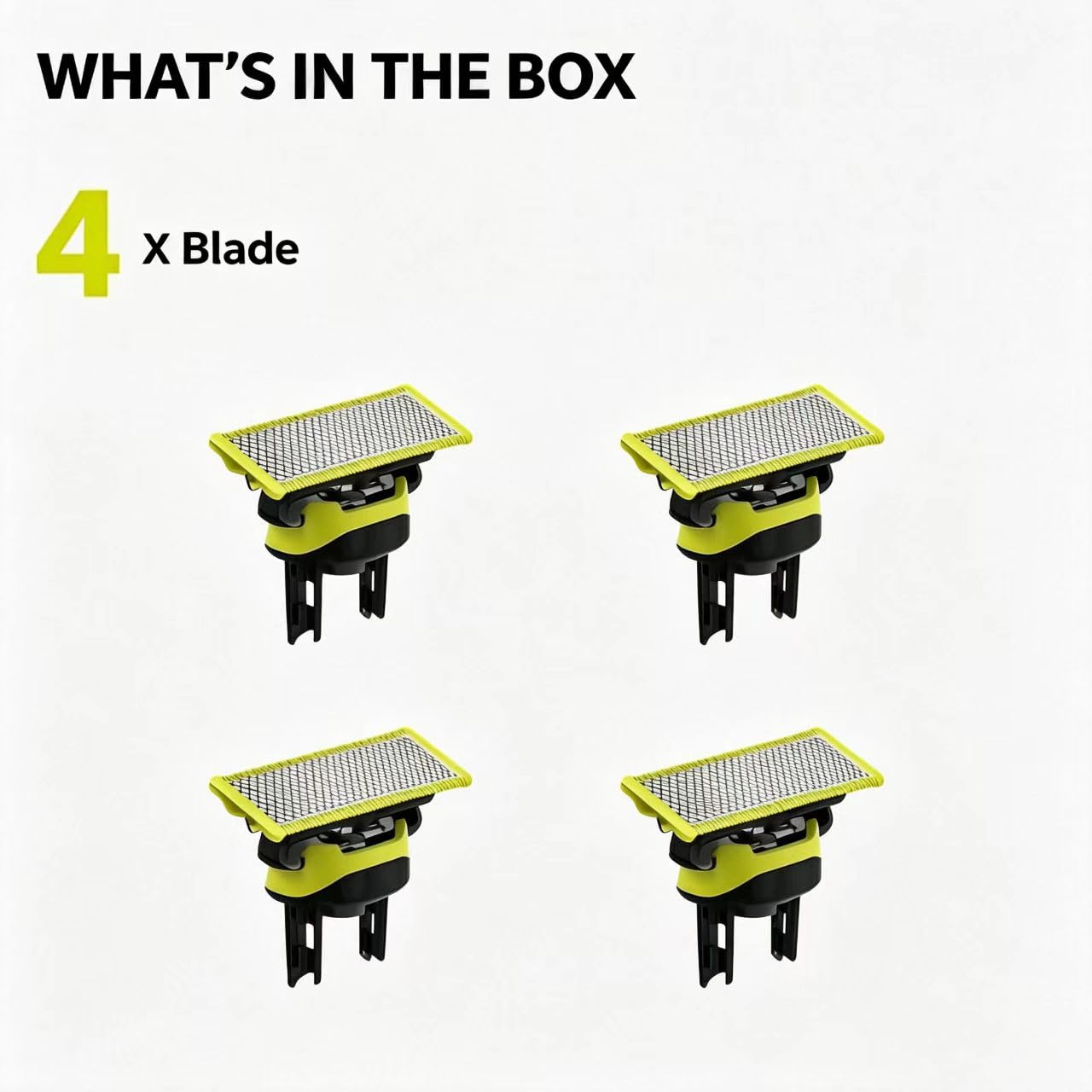 Lot de 4 lames de rasoir One Blade pour OBlade QP220 QP2824 QP2724 QP2520 QP2630 QP65XX compatibles avec Philips OneBlade Pro Lames de rechange pour homme