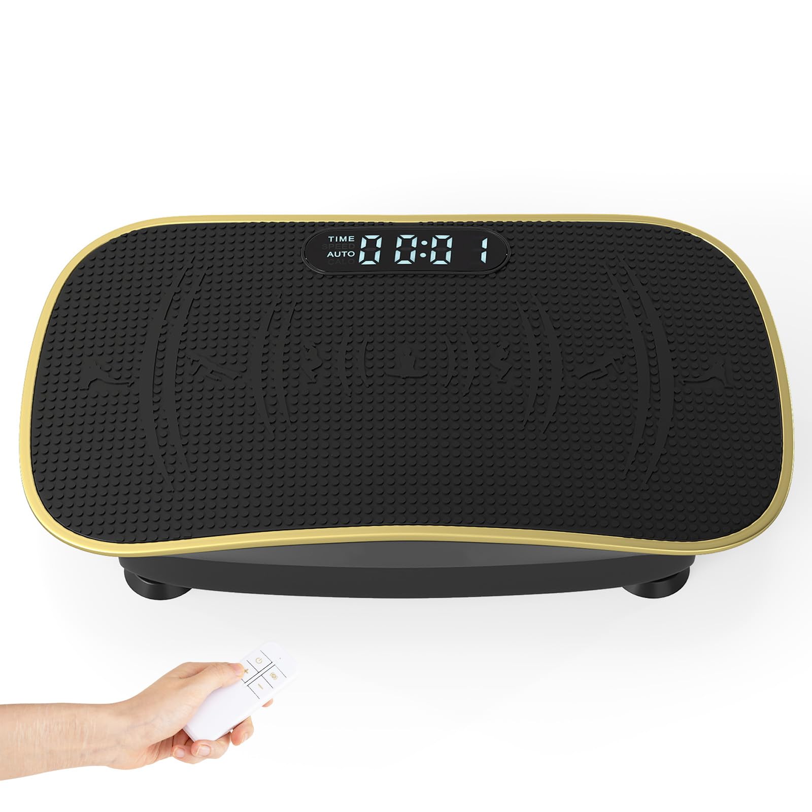GYMAX Plataforma Vibratoria para Pérdida de Peso, Plataforma Vibración Muscular con 10 Intensidades de Velocidad Ajustables y Control Remoto, Placa de Vibración Todo Cuerpo Ejercicio en Casa