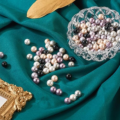 Beadthoven 150pcs 8mm Natural Shell Pearl Beads 6 Colors Round Polished Pearl Loose Beads for DIY Crafts Necklace Bracelet Jewelry Making - Image 4