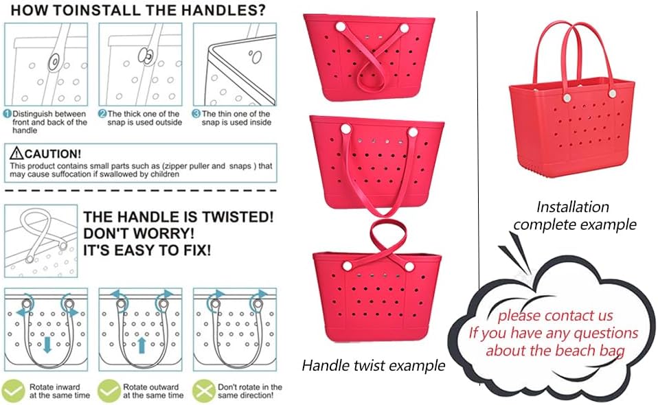 Tote Bag for Women - Large Rubber Beach Bag, Medium Waterproof Sandproof Travel Tote Bags for Beach Outdoor Sports - Image 6