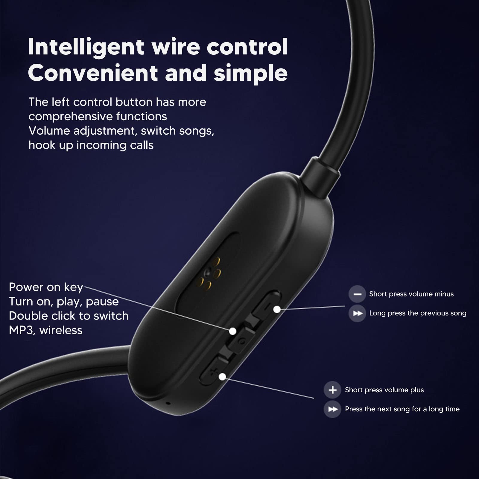 Słuchawki Douszne, Wodoodporna Redukcja Szumów IPX8 Bluetooth 5.0 Słuchawki Sportowe Z Otwartymi Uszami Bluetooth, Możliwość Zginania O 360 Stopni Bez Deformacji do Biura Ćwiczeń Sportowych