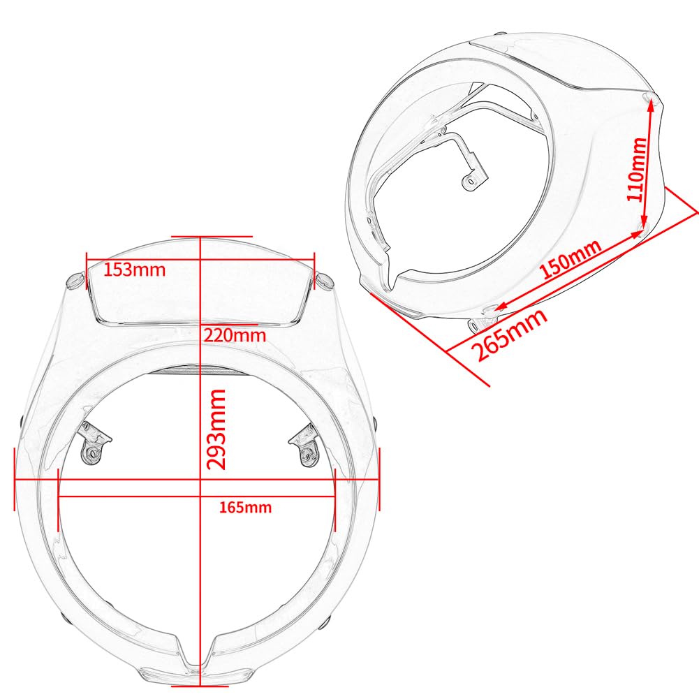 Motorrad Frontscheinwerfer Verkleidung Abdeckung Windschutzscheibe Scheinwerfer Visier Maske Schutz für Rebel CMX 500 300 CM 500 CMX500 CMX300 CM500 Zubehör 2020 2021 2022 2023 (Schwarz)