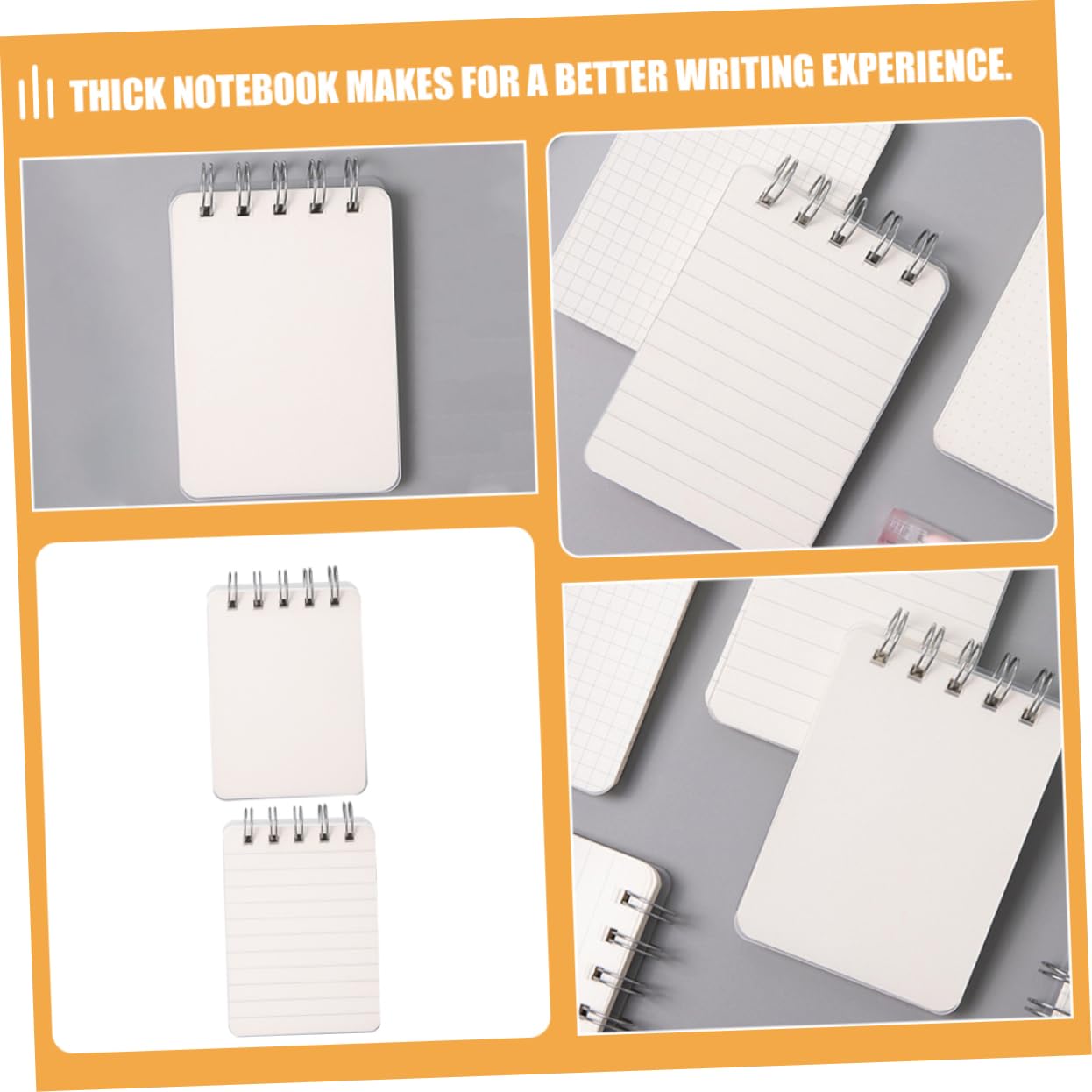 VILLCASE 5 Ensembles Mini Carnet De Notes Petits Carnets En Vrac Le Carnet Mini Bloc-Notes Bloc-Notes De Poche Cahiers Pour L'École Mini Carnet Vierge Sous Vide Cahier À 4 pièces * 5