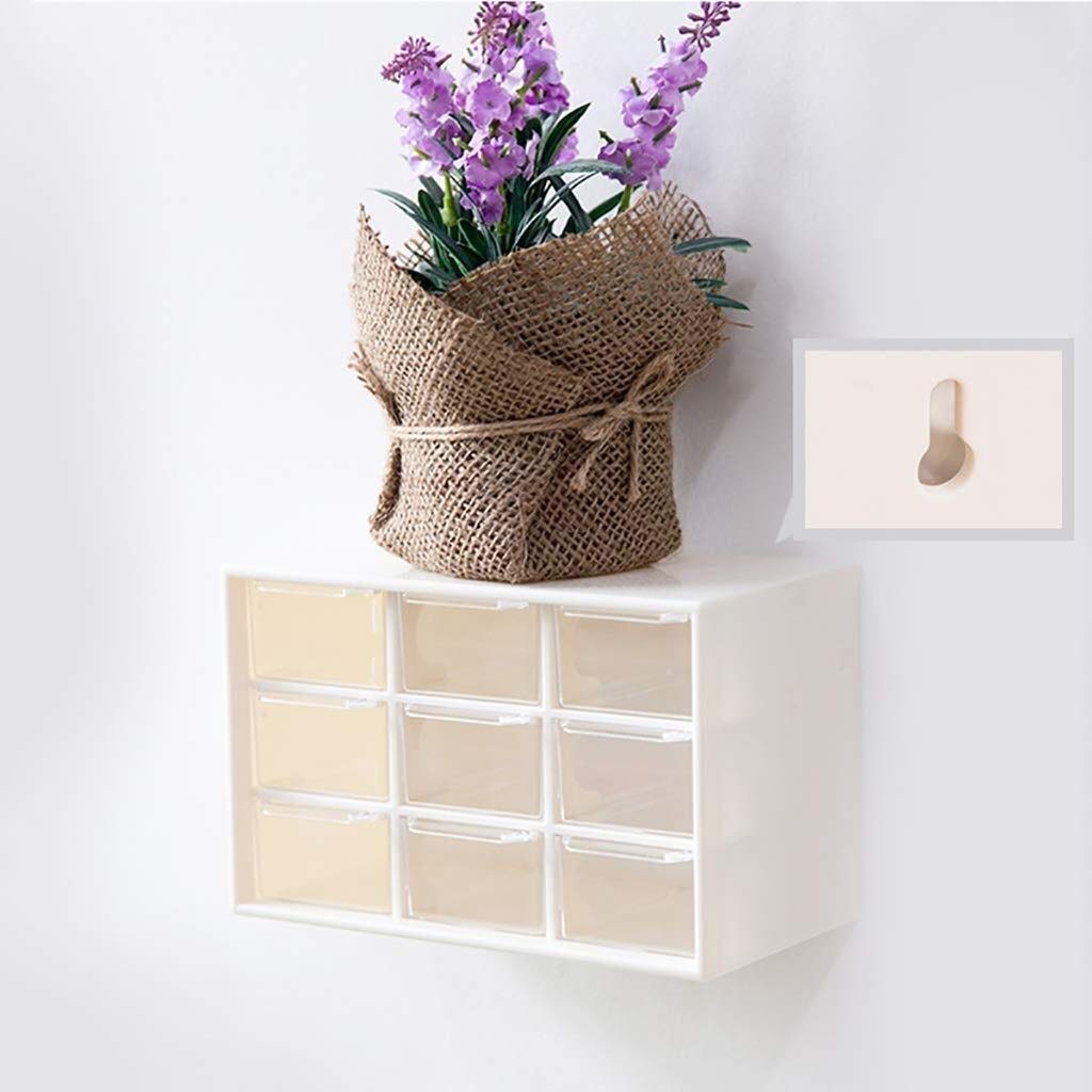 Organizer per ufficio con cassetti in plastica, per piccoli oggetti, trucchi e biglietti da visita, dimensioni medio-grandi, in polipropilene (18 x 10 x 12 cm)