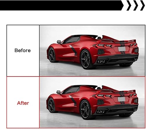 Miniatura 5 de 4 aletas de barro delanteras y traseras compatibles con Chevrolet Corvette C8 2020 2021 2022 2023, guardabarros, no requiere perforación..