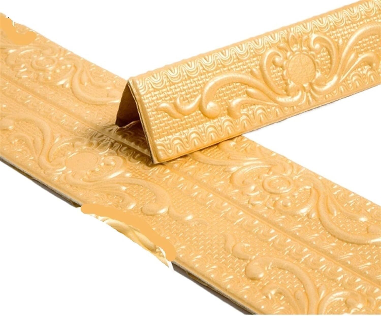 VUIKLCty Self-adhesive Foam Wall Decals For Skirting Boards And Ceiling Cornices(Deep Yellow)
