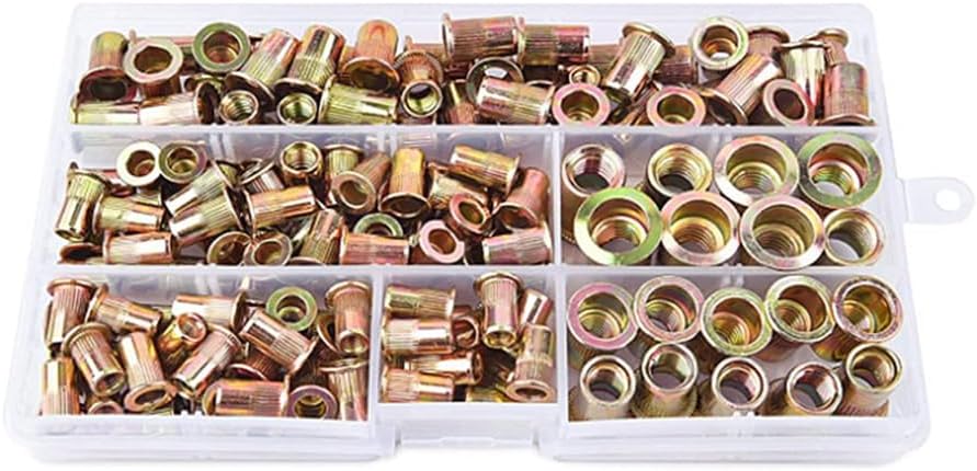 150 Pieces Set Carbon Steel Rivet Nut Anti-rust Anti-corrosive Electroplated Metalworking Screw Bolts Accessories - (Color: TYPE1)