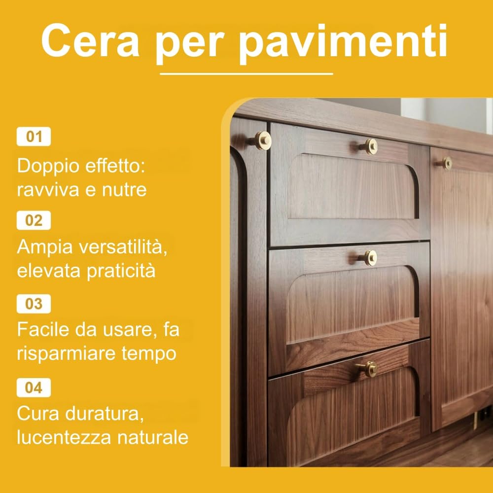 Glomot Shield - Cera per pavimenti per taglieri, mobili, pavimenti, cura e finitura duratura