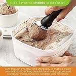 Spring Chef Heavy Duty Ice Cream Scoop with Comfortable Handle - Professional Ice Cream Scooper for Gelato, Sorbet, Cookie Dough, Melon, Frozen Yogurt - Dishwasher Safe Metal Kitchen Tool - Black - Image 4