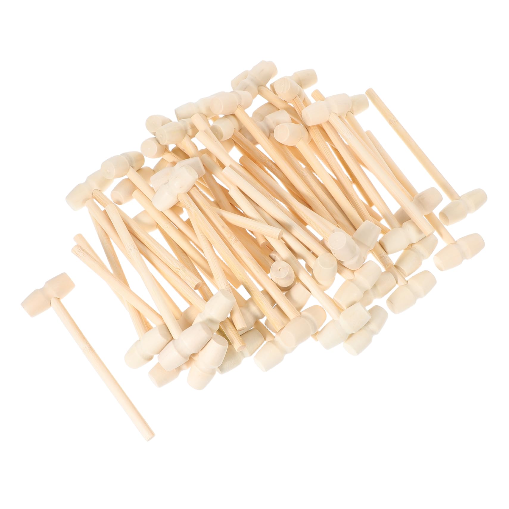 LIFKOME 50Pcs Small Wooden Hammer Lightweight Educational Pounding Tool for Preschoolers for Group Activities Creative Play and Classroom Use