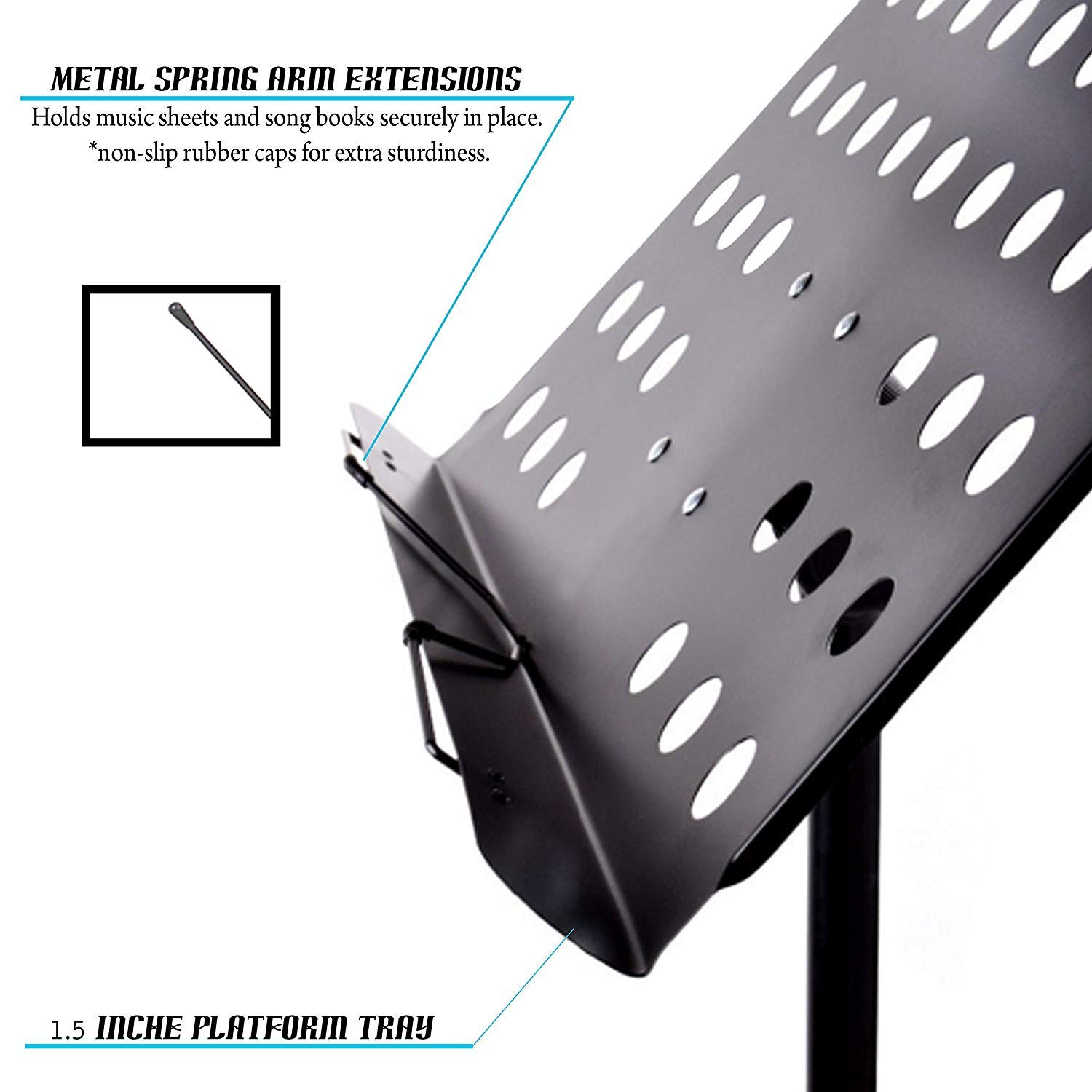 Techtest Notation Stand Lyrics Foldable Violin Music Sheet Holder Adjustable Orchestra Conductor Music Stand, Light Weight for Travel 1