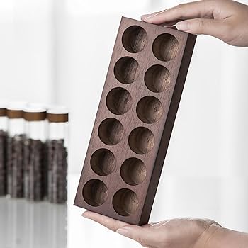 Amazon | VHJAcuzig 試験管立て 木製試験管スタンド 試験管スパイス