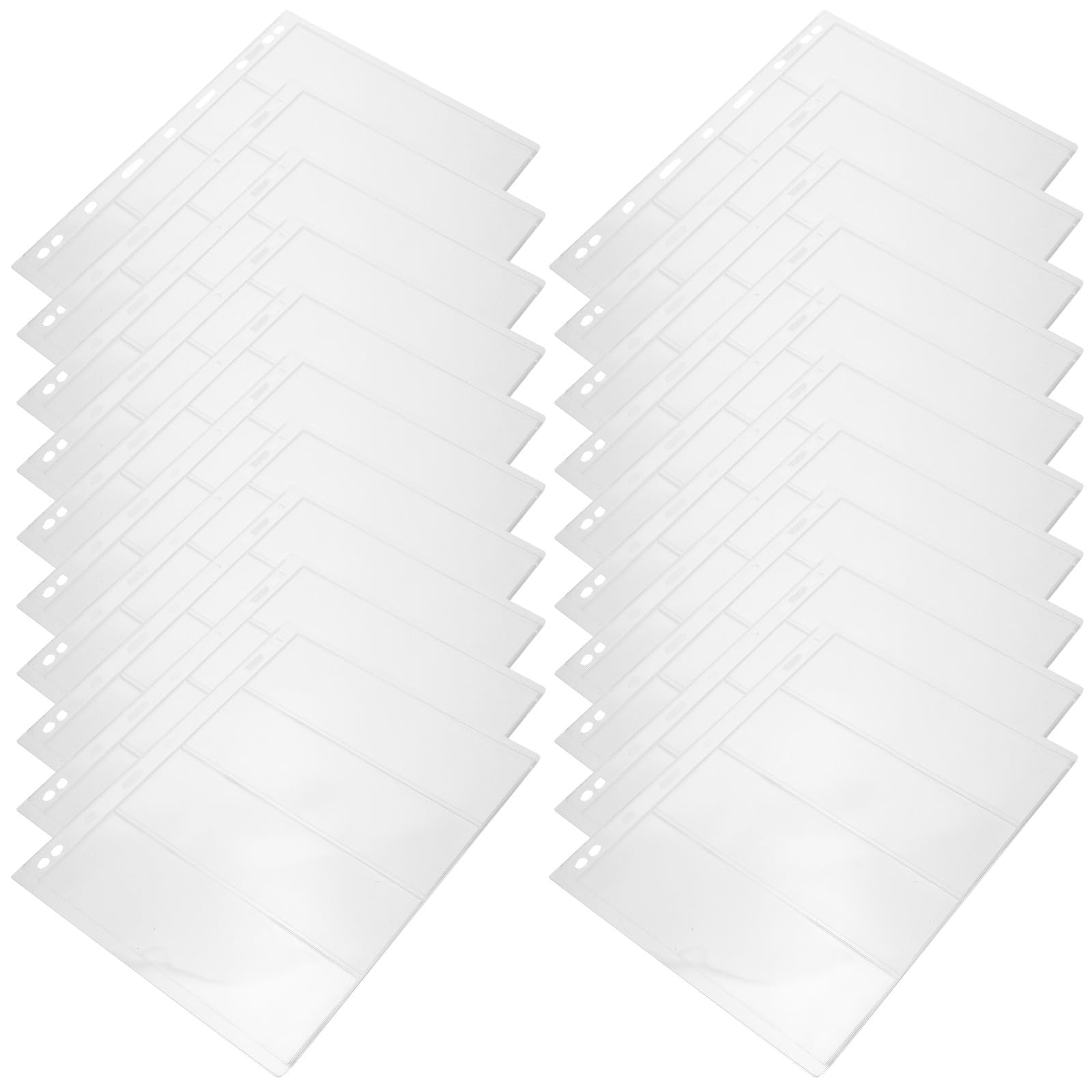 TOYANDONA Pagine per Album di Banconote e Francobolli in Pvc Trasparente con 9 Buchi Standard, 20 Fogli per Collezione e Protezione da Polvere e Danni