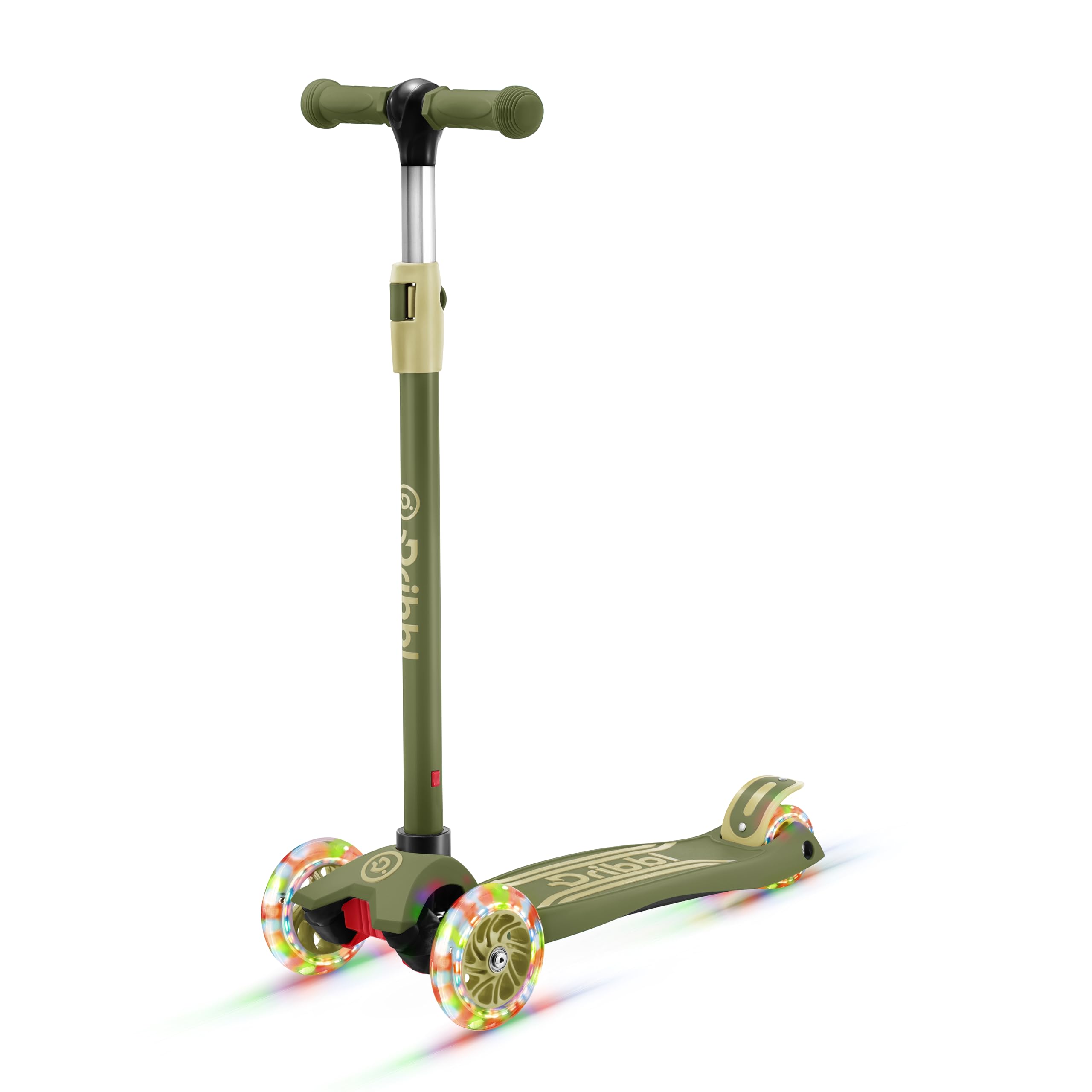 3-Wheel Kids Scooter - Lean-to-Steer Technology, Adjustable Height Handlebar, Wide Anti-Slip Deck, Scooter for Boys & Girls Ages 3+, Child Safety Approved, Support Riders Up to 165 lbs, Army